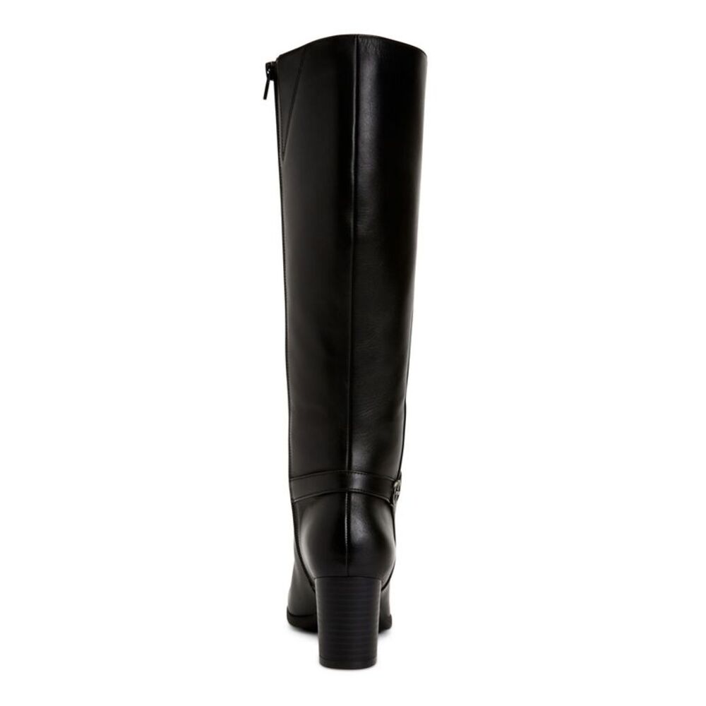 GIANI BERNINI Womens Black Adonnys Round Toe Block Heel Leather Boots 5.5 M - Picture 2 of 4